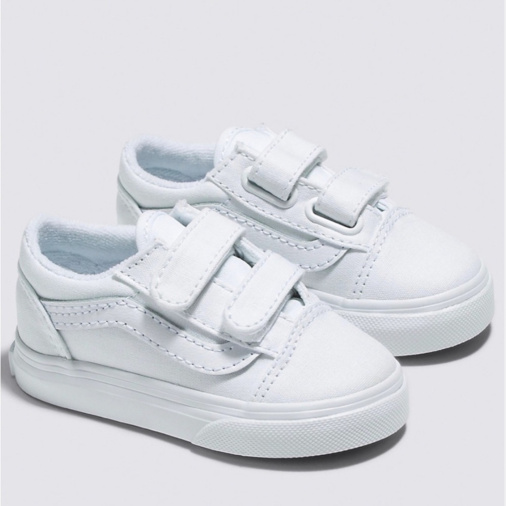 Vans Old Skool Toddler White Velcro Sneakers